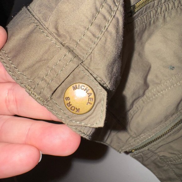 Michael Kors – Lightweight Olive Stand Collar Jacket with Zippers (Size 16), EUC - Picture 4 of 5